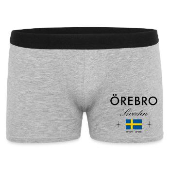 Örebro Schweden Koordinaten Reise Souvenir - Männer Boxer Shorts - Grau meliert - Vorne
