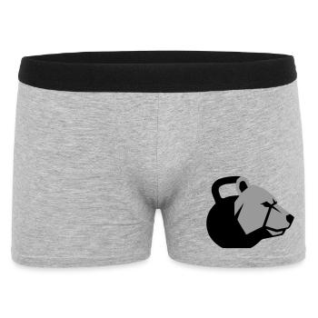 Tête d’ours dynamique avec kettlebell - Boxer Homme - gris chiné - Devant