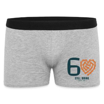 60th Birthday Cycling Gift Vintage Bike Lover - Männer Boxer Shorts - Grau meliert - Vorne