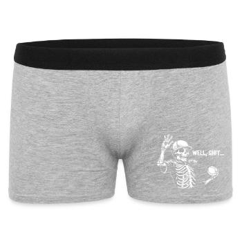 Well Shit Skeleton Lost Baseball Halloween - Männer Boxer Shorts - Grau meliert - Vorne