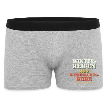 Winterreifen statt Weihnachtsruhe - Kfz - Männer Boxer Shorts - Grau meliert - Vorne