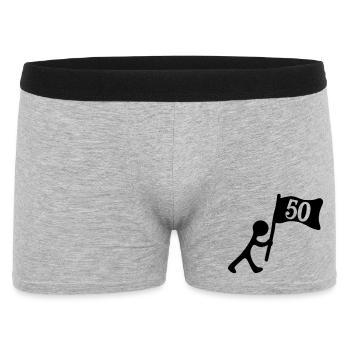 Anniversaire 50 ans - Boxer Homme - gris chiné - Devant