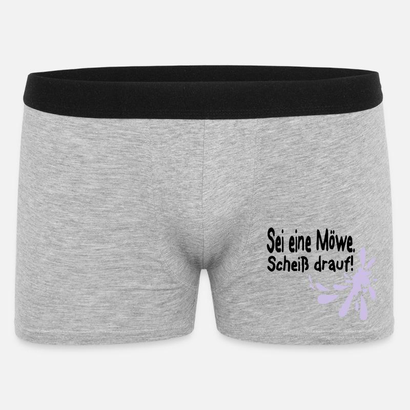 Möwen Scheiß drauf--3 - Männer Boxer Shorts - Grau meliert