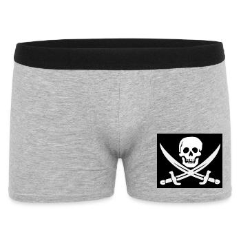 Crâne et épées Pirate Emblem - Boxer Homme - gris chiné - Devant