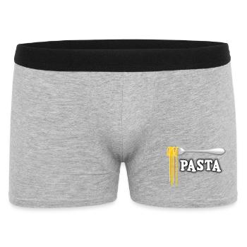 Illustration von Spaghetti mit Gabel - Männer Boxer Shorts - Grau meliert - Vorne
