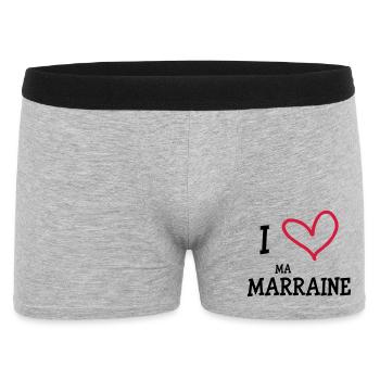 I Love ma Marraine - Boxer Homme - gris chiné - Devant