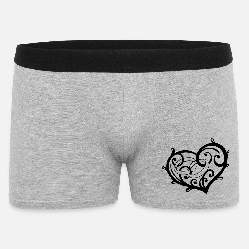 Cuore con anelli, matrimonio, nozze - Boxer da uomo - grigio melange