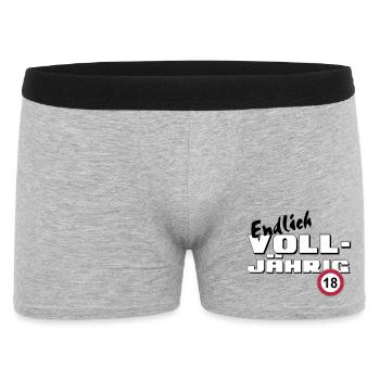 18. Geburtstag ,Volljährig ,Endlich Volljährig(25) - Männer Boxer Shorts - Grau meliert - Vorne