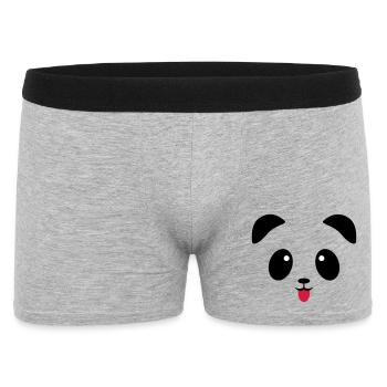 Langue de visage de panda - Boxer Homme - gris chiné - Devant