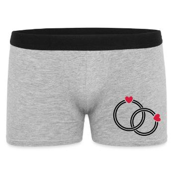 Eheringe - Männer Boxer Shorts - Grau meliert - Vorne