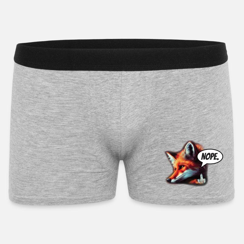 Fuchs Nope - Männer Boxer Shorts - Grau meliert
