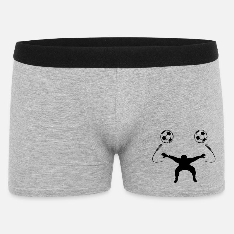 Torwart oder Torwartschattenfigur - Männer Boxer Shorts - Grau meliert