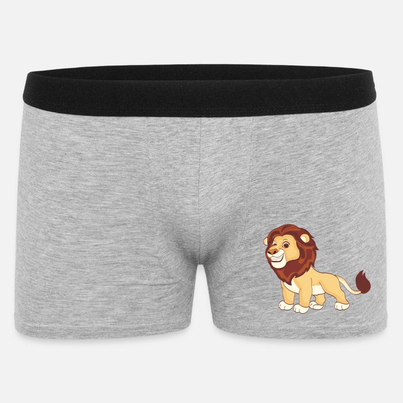 Ein prächtiger Löwe - Männer Boxer Shorts - Grau meliert