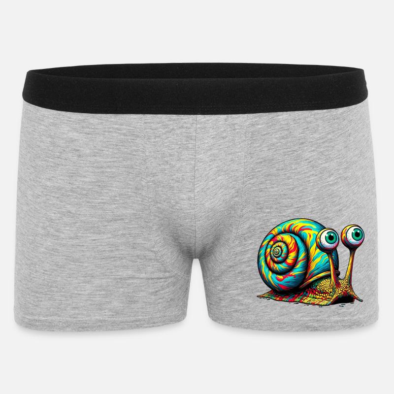 Schnecke - Männer Boxer Shorts - Grau meliert