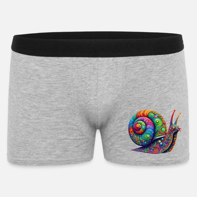 Schnecke - Männer Boxer Shorts - Grau meliert
