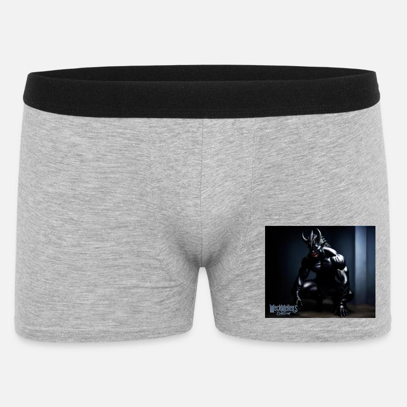 Darkness devil side - Männer Boxer Shorts - Grau meliert