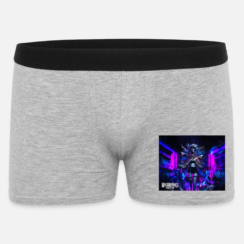 graffiti punk anime - Männer Boxer Shorts - Grau meliert