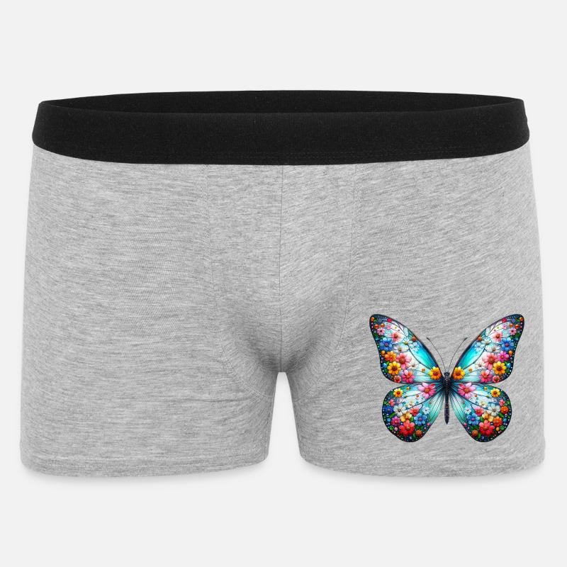Schmetterling - Männer Boxer Shorts - Grau meliert