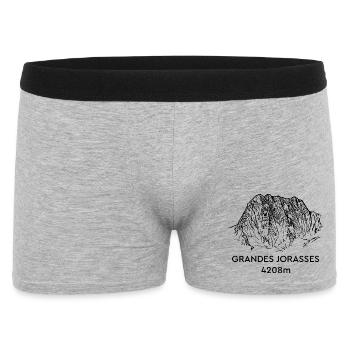 Grandes Jorasses, Haute Montagne, Mont-Blanc, Montagne - Boxer Homme - gris chiné - Devant