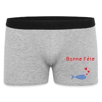 MAMAN. FÊTE DES MÈRES. COEUR. FÊTE. BONNE FÊTE - Boxer Homme - gris chiné - Devant