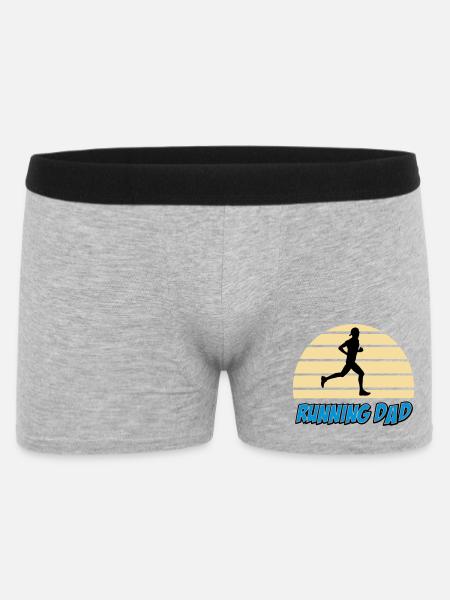 Running dad - Boxer Homme - gris chiné