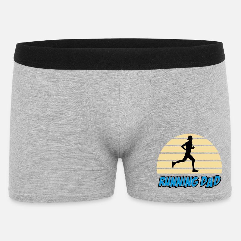 Running dad - Boxer Homme - gris chiné