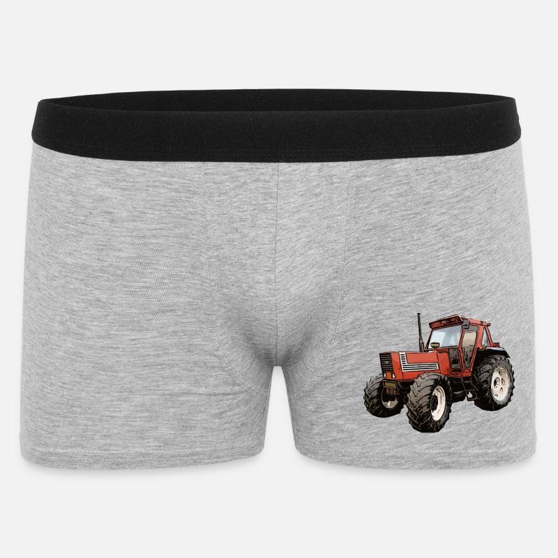Ackerlegende in Rot - Männer Boxer Shorts - Grau meliert