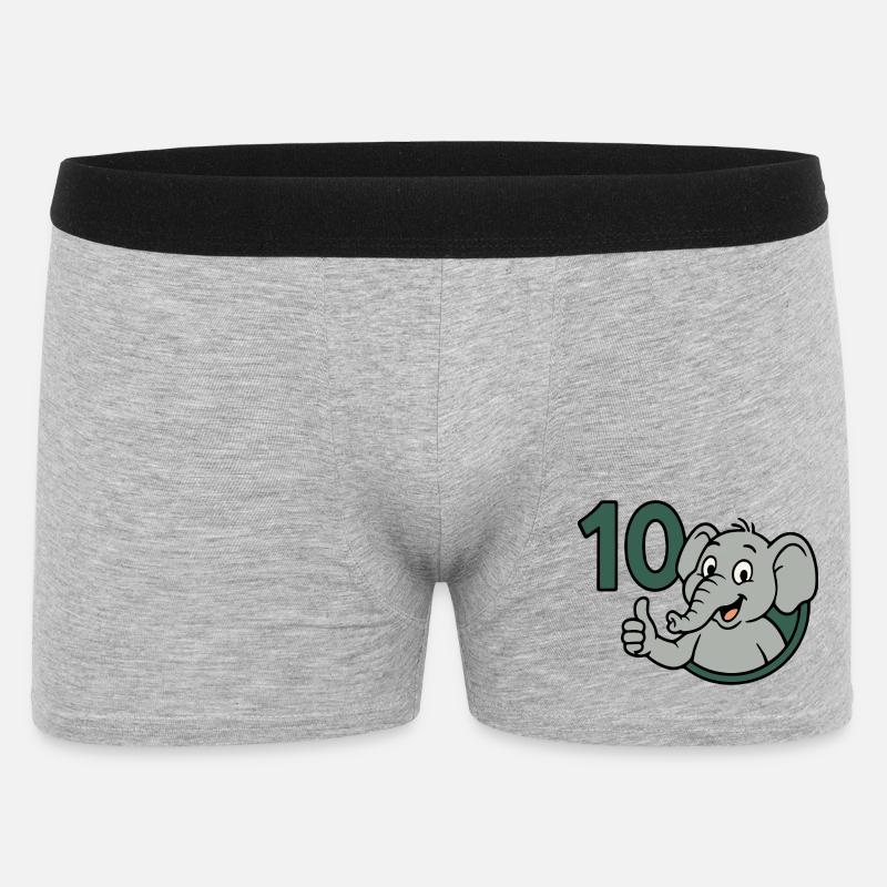 Rüsselpower mit 10 - Männer Boxer Shorts - Grau meliert