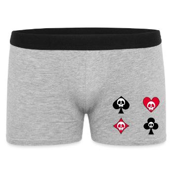 Skulls and card game - Men's Boxer Shorts - heather grey - Front
