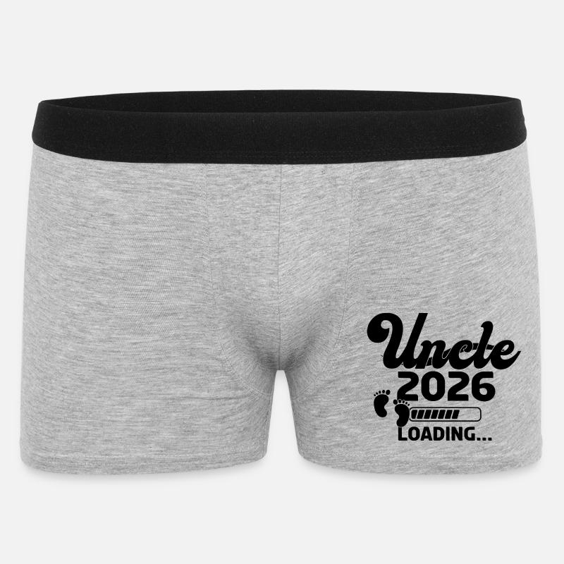 Uncle 2026 Loading - Männer Boxer Shorts - Grau meliert