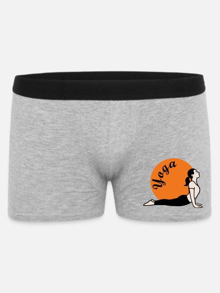 Yoga Love - Männer Boxer Shorts - Grau meliert