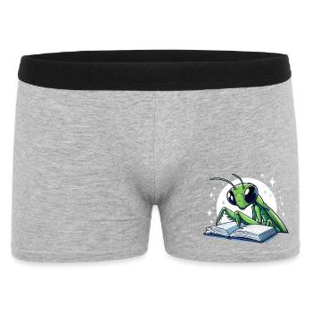 Reading grasshopper in the star book - Men's Boxer Shorts - heather grey - Front