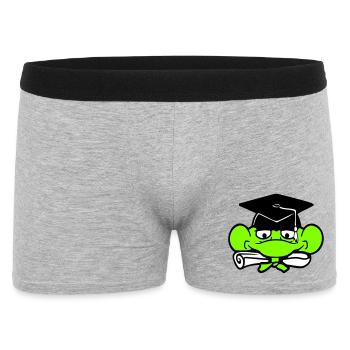 Frosch Schulabschluss Abitur bestanden College süß - Männer Boxer Shorts - Grau meliert - Vorne