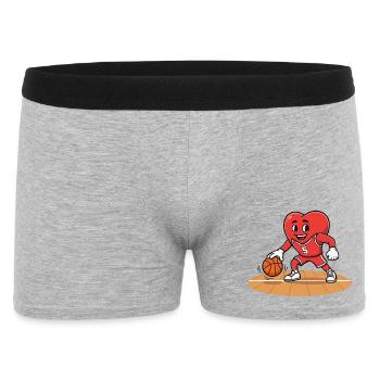 Heart Basketball Player Mascot in Red Jersey - Men's Boxer Shorts - heather grey - Front
