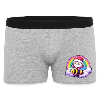 Biene Weihnachtsmann Weihnachten - Männer Boxer Shorts - Grau meliert - Vorne