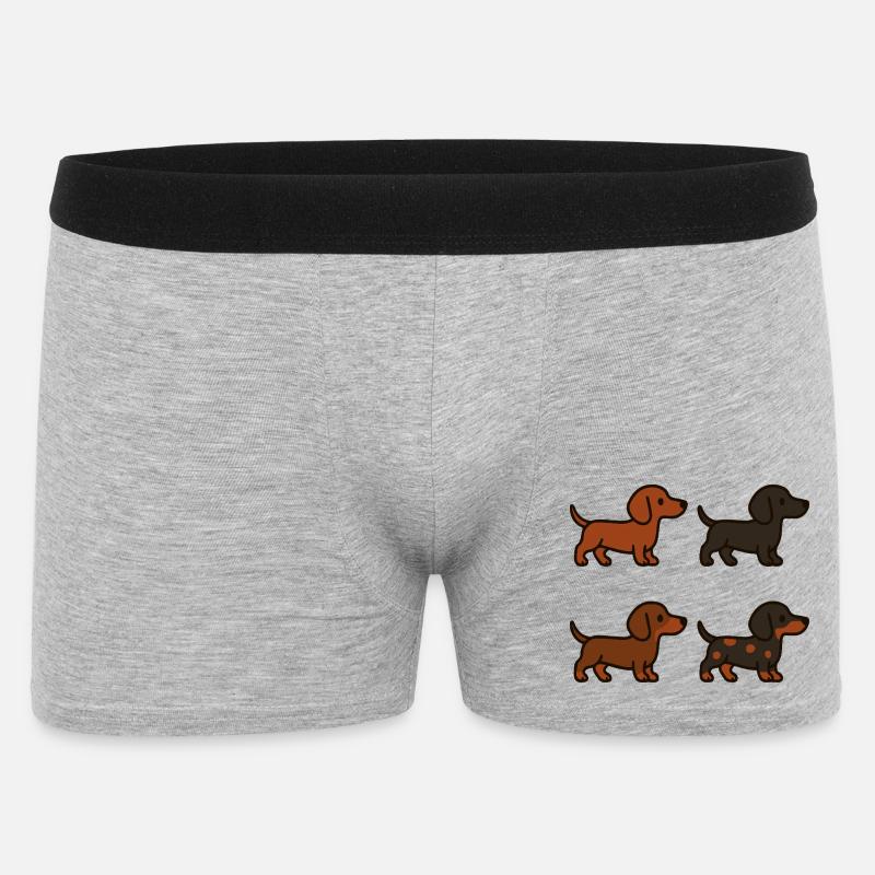 Ensemble d’illustrations de teckel mignon - Boxer Homme - gris chiné