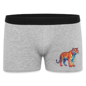 Aquarelle Pop Art Coloré Arc-en-ciel Tigre - Boxer Homme - gris chiné - Devant