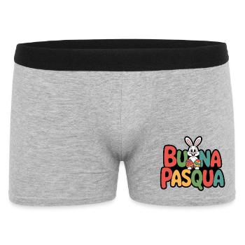Häse frohe Ostern - Männer Boxer Shorts - Grau meliert - Vorne
