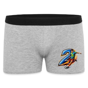 Number 2 Soccer Shirt Player Action Design - Men's Boxer Shorts - heather grey - Front
