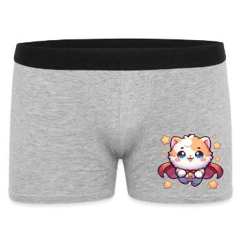 Heroes Kitten Superhero Cat Super Kitty - Men's Boxer Shorts - heather grey - Front