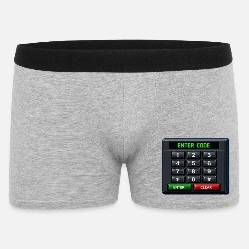 Geben Sie Code Keypad Neon ein - Männer Boxer Shorts - Grau meliert