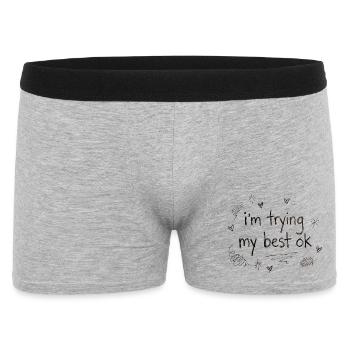 I do my best – handwriting - Men's Boxer Shorts - heather grey - Front