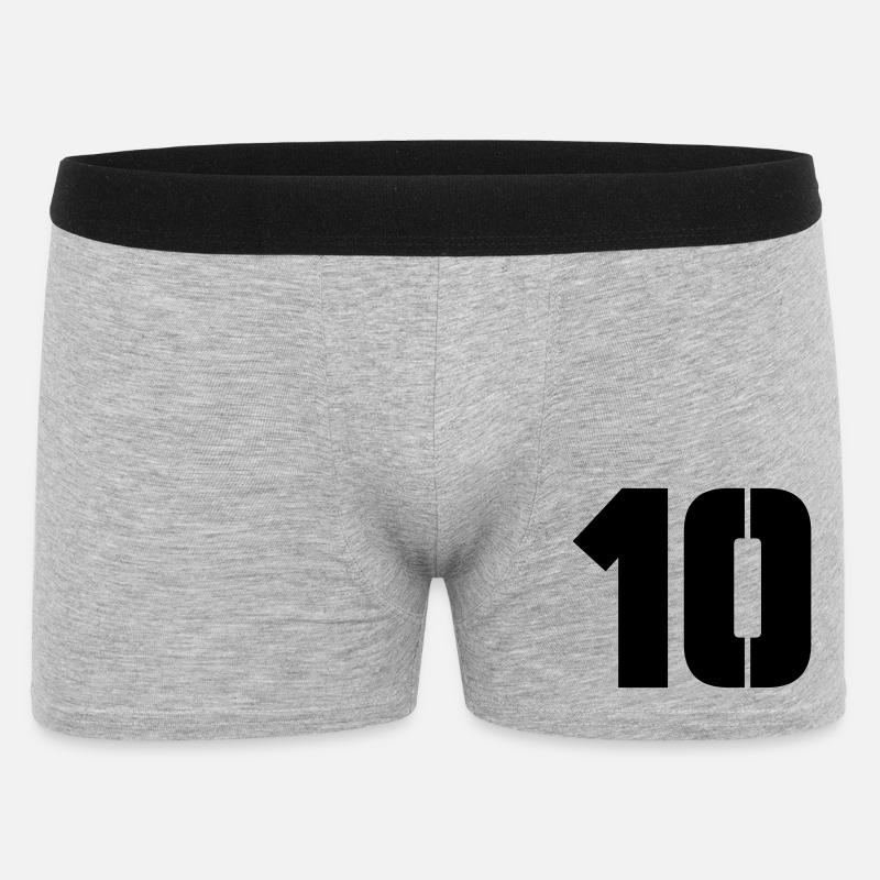 10 - Männer Boxer Shorts - Grau meliert