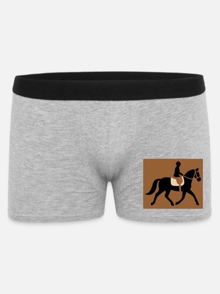 Cavalier équestre passe-temps - Boxer Homme - gris chiné