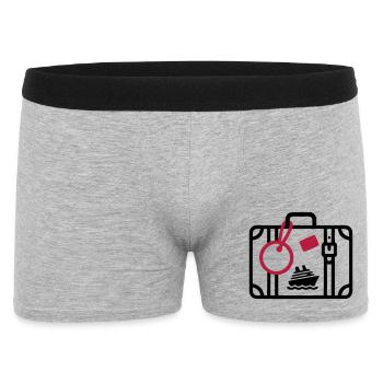Vacances en croisière de voyage avec valises - Boxer Homme - gris chiné - Devant
