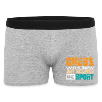 Schach Schachspieler Schachbrett - Männer Boxer Shorts - Grau meliert - Vorne