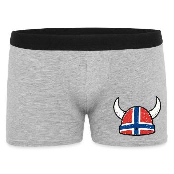 Casque viking norvégien – Design viking drôle - Boxer Homme - gris chiné - Devant