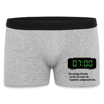 Die einzige Uhrzeit - Männer Boxer Shorts - Grau meliert - Vorne