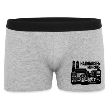 München Skyline Haidhausen - Männer Boxer Shorts - Grau meliert - Vorne