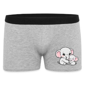 Mother elephant cuddling with her little baby - Men's Boxer Shorts - heather grey - Front